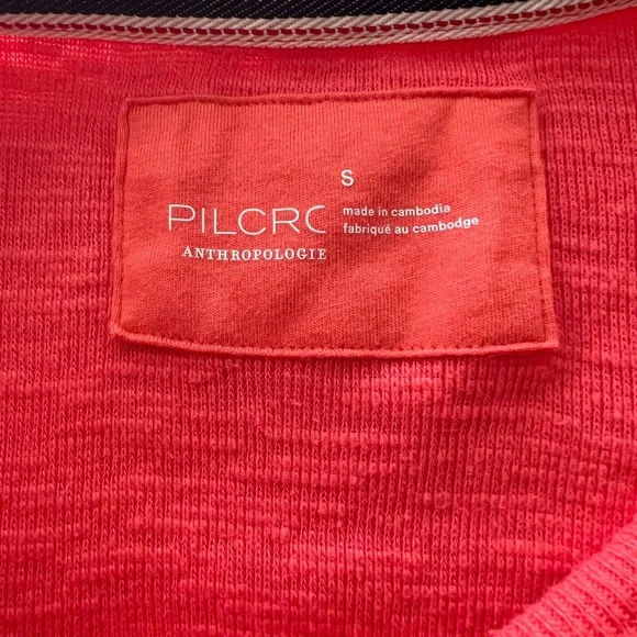 Pilcro Anthropologie Coral Oversized Top Small Boho Coastal Lightweight - Picture 4 of 12